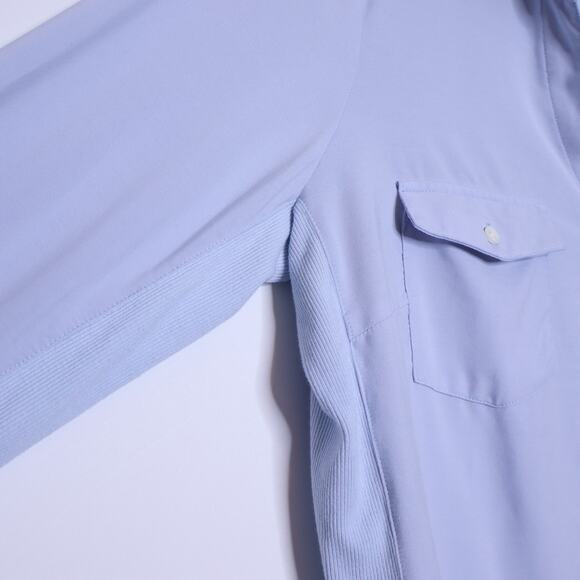 J. MCLAUGHLIN Brynn Lyford Jersey Shirt Frost Blue Button Down Blouse Women's XL - Picture 5 of 12
